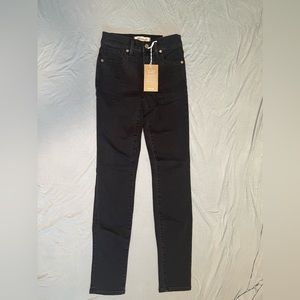 Madewell Size W23 9” High Skinny Black Jeans